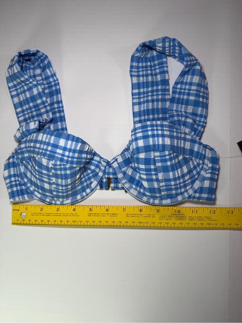 kate spade Blue and White Check Underwire Bra Top - Picture 3 of 5